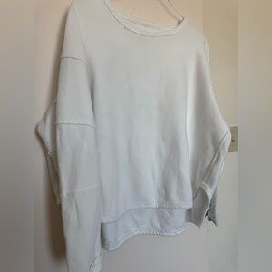 We The Free White Textured Boxy Pullover
